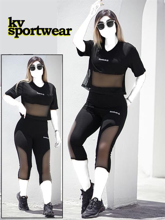 ست تیشرت شلوارک نخی توری ورزشی زنانه Reebok